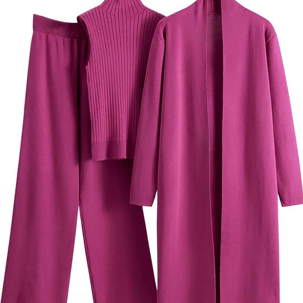 Cozy 3 Piece Set. Cardigan and Tank And Relaxed Pants.